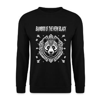 Bambus ist das neue Schwarz Tribal Design - Unisex Pullover - Schwarz - Vorne - Alina (178cm) & Michal (187cm)