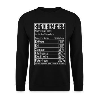 Ultraschall Tech Sonographer Radiologie Ernährung - Unisex Pullover - Schwarz - Vorne - Alina (178cm) & Michal (187cm)