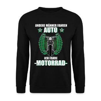 Motorrad Biker Motorradfahrer Motorradtour Tuning  - Unisex Pullover - Schwarz - Vorne - Alina (178cm) & Michal (187cm)