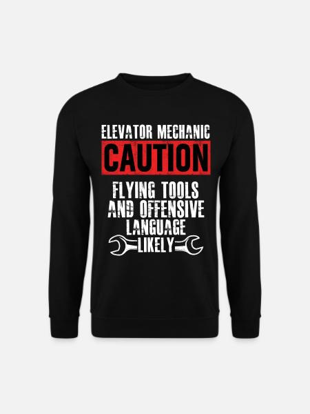 Elevator Mechanic Flying Tools Technician - Unisex Sweatshirt - black