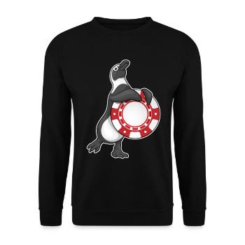 Penguin Poker Jetons de poker - Sweat-shirt Unisexe - noir - Devant - Alina (178cm) & Michal (187cm)