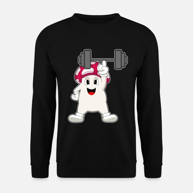 Champignon Bodybuilding Haltère - Sweat-shirt Unisexe - noir