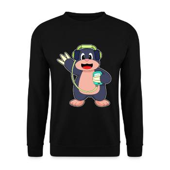 Mole Headphones Music - Unisex Sweatshirt - black - Front - Alina (178cm) & Michal (187cm)