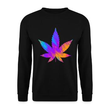 Cannabis Leaf | Hemp Leaf Colorful - Unisex Sweatshirt - black - Front - Alina (178cm) & Michal (187cm)