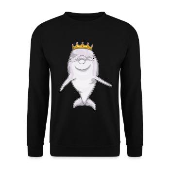 Dolphin Crown - Unisex Sweatshirt - black - Front - Alina (178cm) & Michal (187cm)