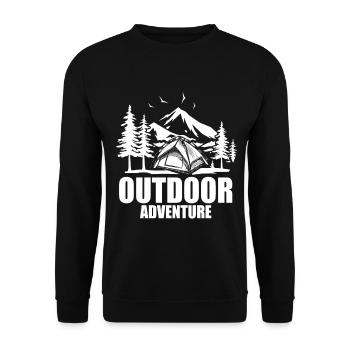 Camping Dad Adventure – Outdoor Vater - Unisex Pullover - Schwarz - Vorne - Alina (178cm) & Michal (187cm)