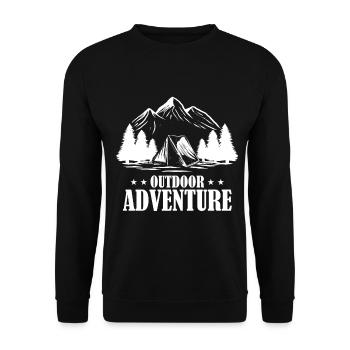 Outdoor Adventure Camping – Mountain Zelt - Unisex Pullover - Schwarz - Vorne - Alina (178cm) & Michal (187cm)