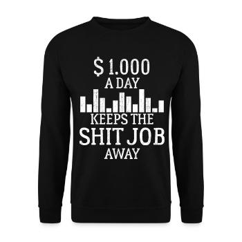 Is it Monday Yet Investor Trading Stock Market - Unisex Sweatshirt - black - Front - Alina (178cm) & Michal (187cm)