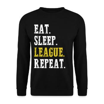 Eat Sleep League Repeat Sports Game Gaming - Unisex Sweatshirt - black - Front - Alina (178cm) & Michal (187cm)