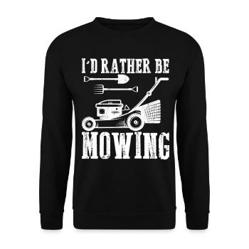 I d Rather Be Mowing Funny Mower Gift lawn mowing - Unisex Sweatshirt - black - Front - Alina (178cm) & Michal (187cm)