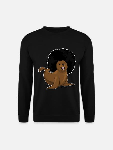 Coiffure afro Seal - Sweat-shirt Unisexe - noir