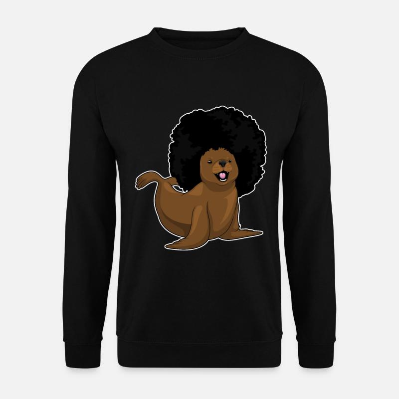Seal Afro Hairstyle - Unisex Sweatshirt - black