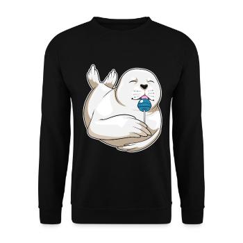 Sucette de phoque - Sweat-shirt Unisexe - noir - Devant - Alina (178cm) & Michal (187cm)