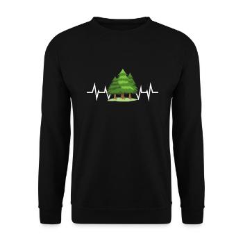 Forest Trees Hike - Unisex Sweatshirt - black - Front - Alina (178cm) & Michal (187cm)