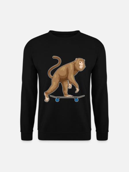 Monkey Skater Skateboard - Unisex Sweatshirt - black