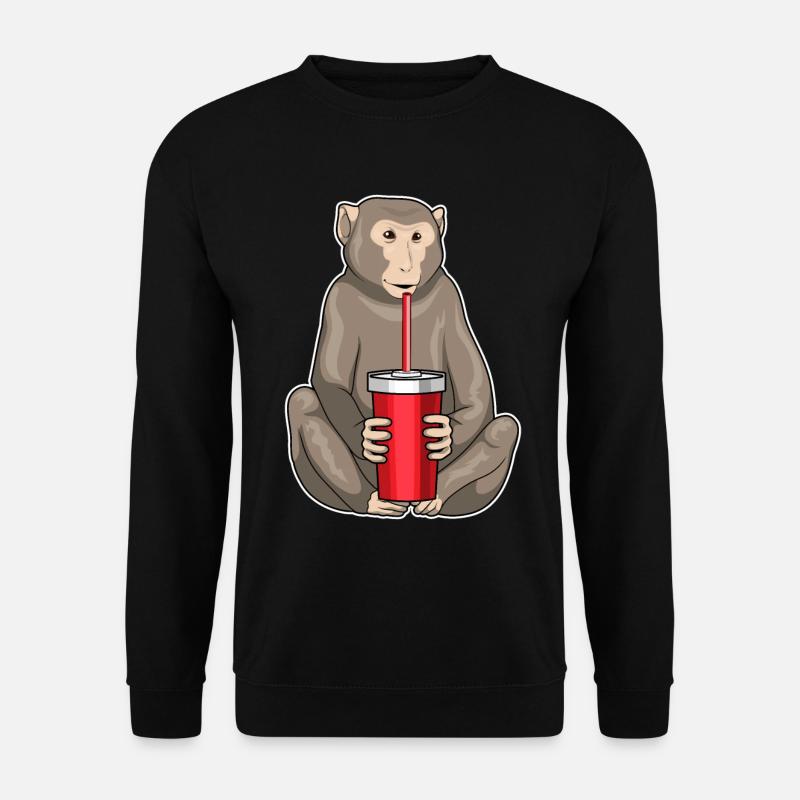 Affe Trinkbecher - Unisex Pullover - Schwarz