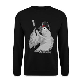 Parrot Wizard Wand - Unisex Sweatshirt - black - Front - Alina (178cm) & Michal (187cm)
