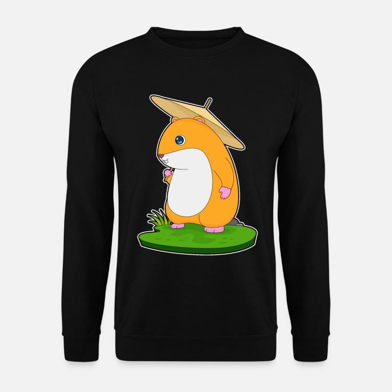 Hamster Regen Regenschirm - Unisex Pullover - Schwarz