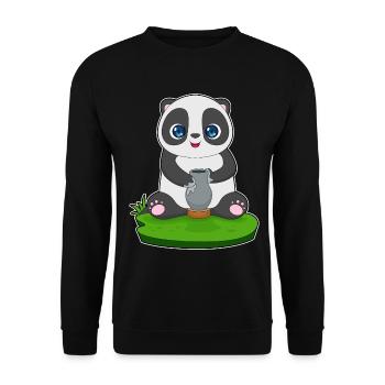 Panda Handwerker Vase Handwerk - Unisex Pullover - Schwarz - Vorne - Alina (178cm) & Michal (187cm)