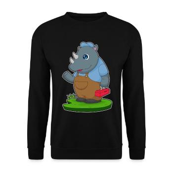 Nashorn Handwerker Werkzeugkasten Handwerk - Unisex Pullover - Schwarz - Vorne - Alina (178cm) & Michal (187cm)