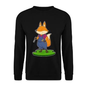 Fuchs Handwerker Hammer Meißel - Unisex Pullover - Schwarz - Vorne - Alina (178cm) & Michal (187cm)
