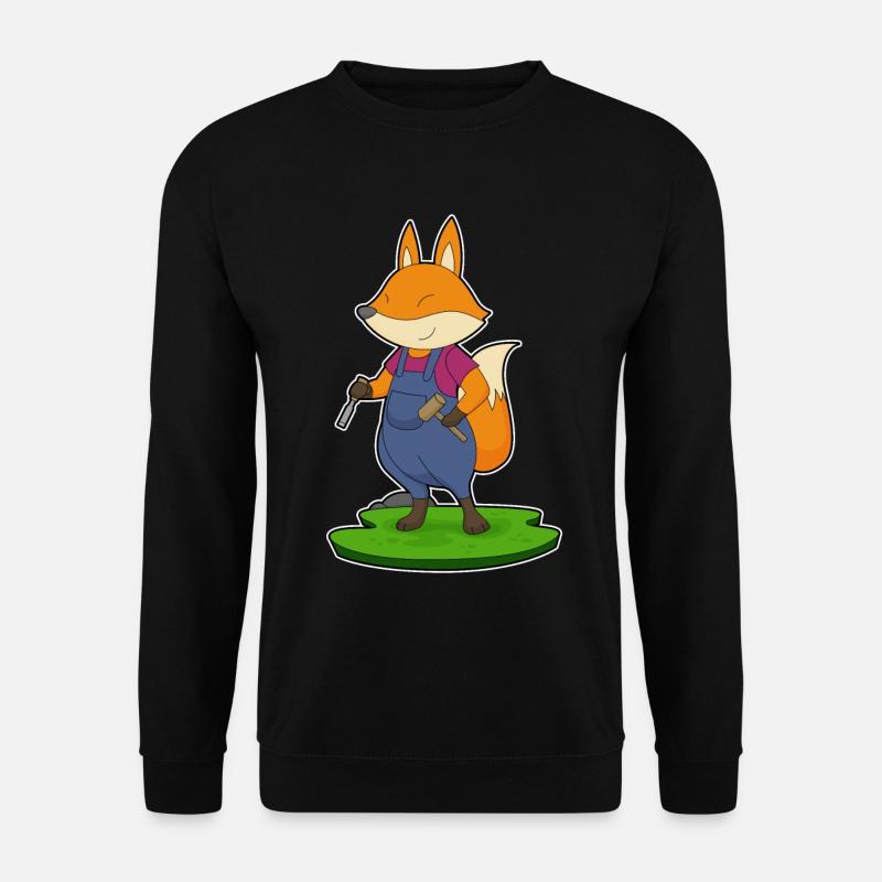 Fuchs Handwerker Hammer Meißel - Unisex Pullover - Schwarz