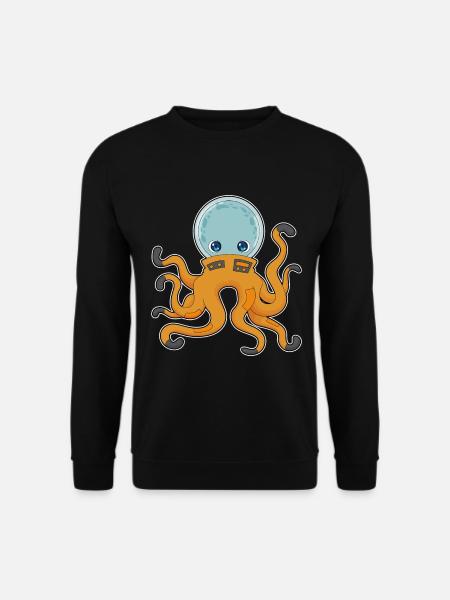 Octopus Astronaut Space - Unisex Sweatshirt - black