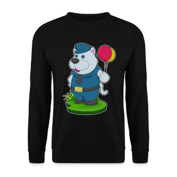 Hund Polizist Luftballon Polizei - Unisex Pullover - Schwarz - Vorne - Alina (178cm) & Michal (187cm)