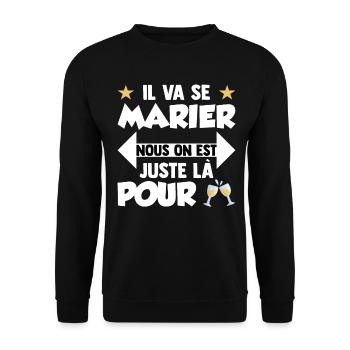 Humour EVG Cadeau Futur Marié Garçon Mariage Team - Sweat-shirt Unisexe - noir - Devant - Alina (178cm) & Michal (187cm)