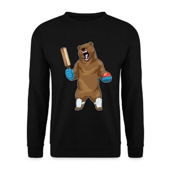 Bear Cricket Cricket Bats - Unisex Sweatshirt - black - Front - Alina (178cm) & Michal (187cm)