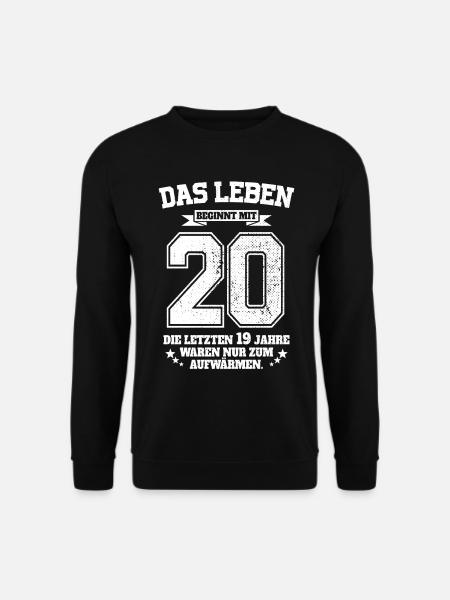20. Geburtstag Geschenk Das Leben Beginnt Mit 20 - Unisex Pullover - Schwarz