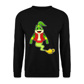 Frosch Flaschengeist - Unisex Pullover - Schwarz - Vorne - Alina (178cm) & Michal (187cm)