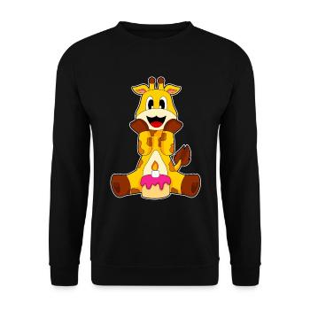 Gâteau d’anniversaire de girafe - Sweat-shirt Unisexe - noir - Devant - Alina (178cm) & Michal (187cm)