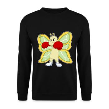 Schmetterling Boxer Boxhandschuhe - Unisex Pullover - Schwarz - Vorne - Alina (178cm) & Michal (187cm)