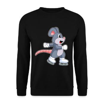 Mouse Ice Skating Skates - Unisex Sweatshirt - black - Front - Alina (178cm) & Michal (187cm)