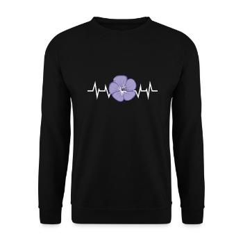 Lila Blumen Blütenblatt - Unisex Pullover - Schwarz - Vorne - Alina (178cm) & Michal (187cm)