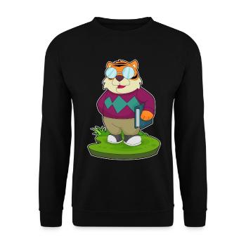 Tiger Rentner Buch - Unisex Pullover - Schwarz - Vorne - Alina (178cm) & Michal (187cm)