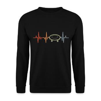 Trampolin Herzschlag - Unisex Pullover - Schwarz - Vorne - Alina (178cm) & Michal (187cm)