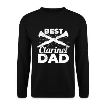 Klarinettenspieler Vater - Unisex Pullover - Schwarz - Vorne - Alina (178cm) & Michal (187cm)