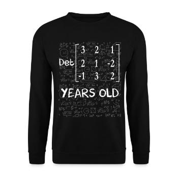 27. Geburtstag 27 Jahre Matrixdeterminante - Unisex Pullover - Schwarz - Vorne - Alina (178cm) & Michal (187cm)