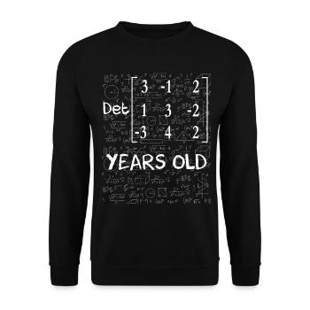 64e anniversaire 64 ans déterminant de matrice - Sweat-shirt Unisexe - noir - Devant - Alina (178cm) & Michal (187cm)