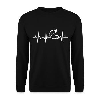 Judo Heartline - Unisex Sweatshirt - black - Front - Alina (178cm) & Michal (187cm)