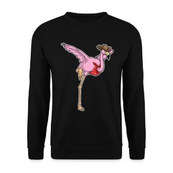 Flamingo Cowboy Cowboyhut - Unisex Pullover - Schwarz - Vorne - Alina (178cm) & Michal (187cm)