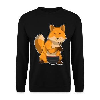 Fuchs Koch Ramen Kochen - Unisex Pullover - Schwarz - Vorne - Alina (178cm) & Michal (187cm)