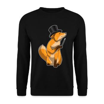 Fuchs Zauberer Zauberstab - Unisex Pullover - Schwarz - Vorne - Alina (178cm) & Michal (187cm)