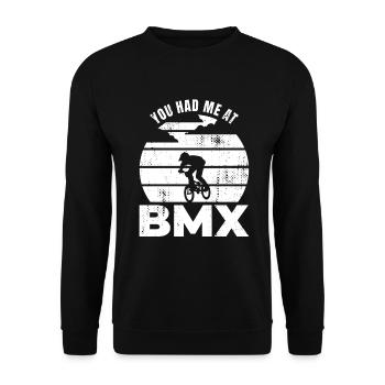 BMX Rider Slogan - Unisex Sweatshirt - black - Front - Alina (178cm) & Michal (187cm)
