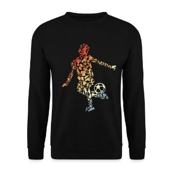 Soccer player sketch - Unisex Sweatshirt - black - Front - Alina (178cm) & Michal (187cm)