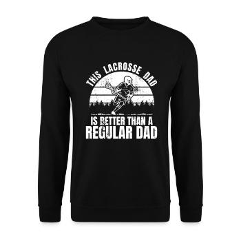 Funny Lacrosse Dad - Unisex Sweatshirt - black - Front - Alina (178cm) & Michal (187cm)