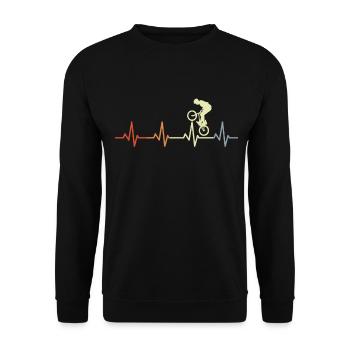 BMX Heartbeat Vintage - Unisex Sweatshirt - black - Front - Alina (178cm) & Michal (187cm)