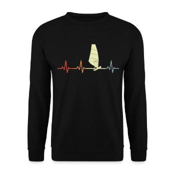 Windsurfer Heartline Vintage - Unisex Sweatshirt - black - Front - Alina (178cm) & Michal (187cm)
